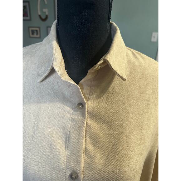 Favlux Beige Button-Down Shirt with Drawstring Hem – Casual Chic - Picture 5 of 8